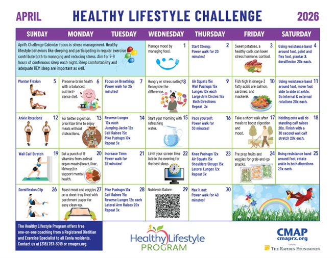 Want To Reduce Stress? Check Out The April Challenge Calendar!